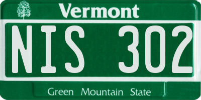 VT license plate NIS302