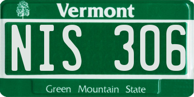 VT license plate NIS306