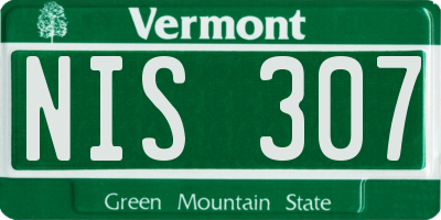 VT license plate NIS307
