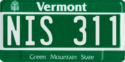VT license plate NIS311