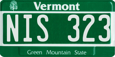 VT license plate NIS323