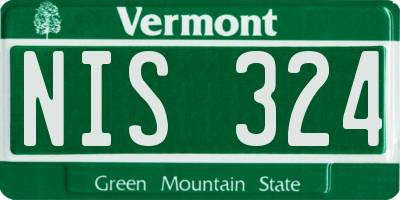 VT license plate NIS324