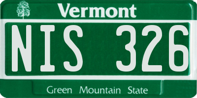 VT license plate NIS326