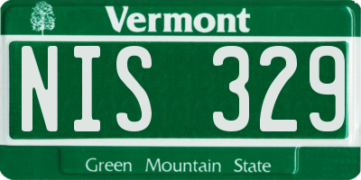 VT license plate NIS329