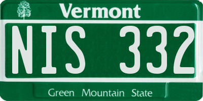 VT license plate NIS332