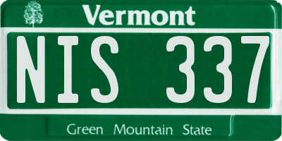 VT license plate NIS337