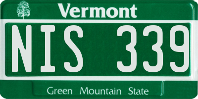 VT license plate NIS339