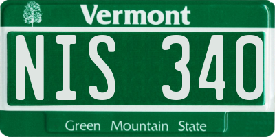 VT license plate NIS340