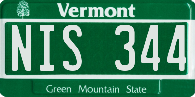 VT license plate NIS344