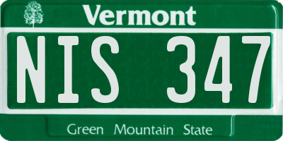 VT license plate NIS347