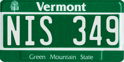 VT license plate NIS349