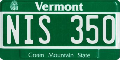 VT license plate NIS350