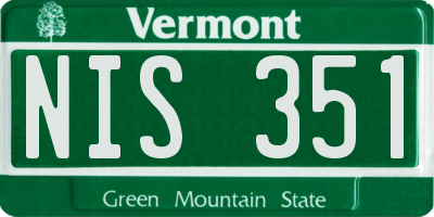 VT license plate NIS351