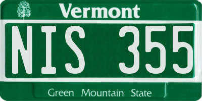 VT license plate NIS355