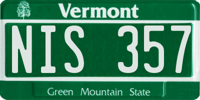 VT license plate NIS357