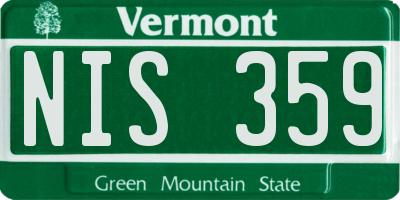 VT license plate NIS359