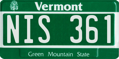 VT license plate NIS361
