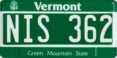 VT license plate NIS362