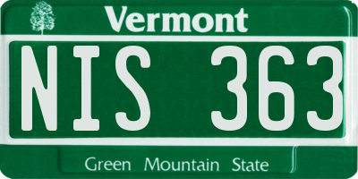 VT license plate NIS363
