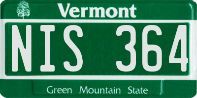 VT license plate NIS364