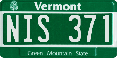 VT license plate NIS371