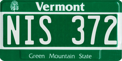 VT license plate NIS372
