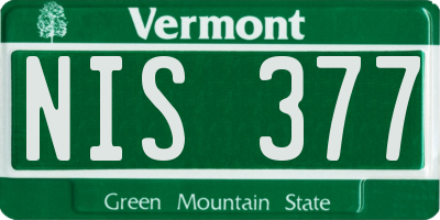 VT license plate NIS377