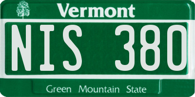 VT license plate NIS380