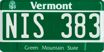 VT license plate NIS383