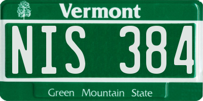 VT license plate NIS384