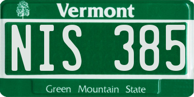 VT license plate NIS385
