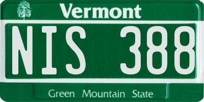 VT license plate NIS388