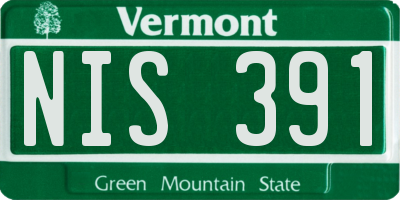 VT license plate NIS391