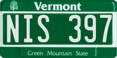 VT license plate NIS397
