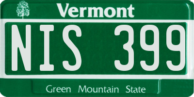 VT license plate NIS399