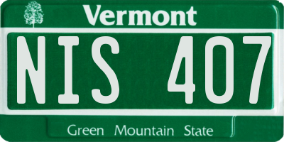 VT license plate NIS407