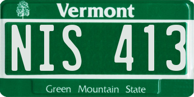 VT license plate NIS413