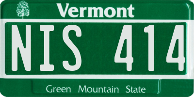 VT license plate NIS414