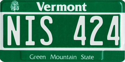 VT license plate NIS424