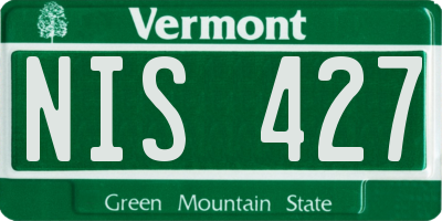 VT license plate NIS427