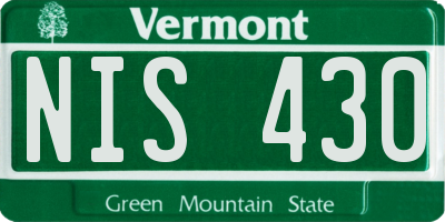 VT license plate NIS430