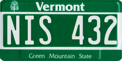 VT license plate NIS432