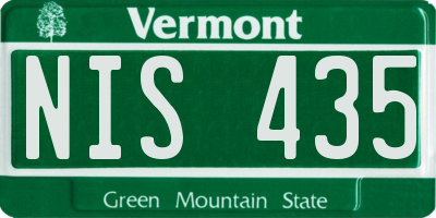 VT license plate NIS435