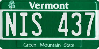 VT license plate NIS437