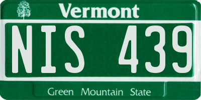 VT license plate NIS439