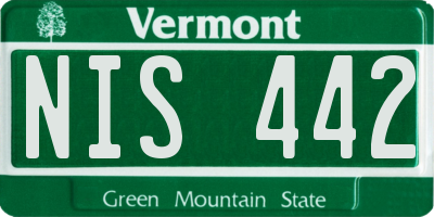 VT license plate NIS442