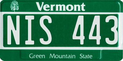 VT license plate NIS443