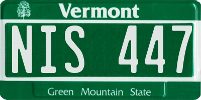 VT license plate NIS447