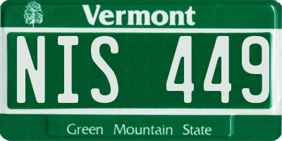 VT license plate NIS449