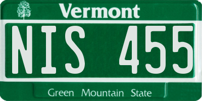 VT license plate NIS455